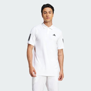 adidas Quần vợt Áo Polo 3 Sọc Tennis Club Nam trắng JE0412
