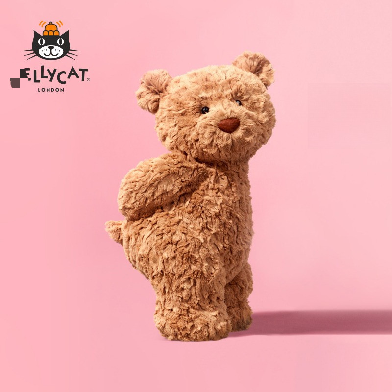 Jellycat Bartholomew Bear Plush, Original Curly Fluffy Brown Teddy Bear Quà tặng đồ chơi nhồi bông