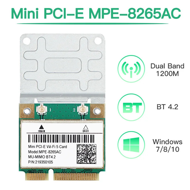 Mini pcie Wifi Adapter Cho 9260 9260HMW 2.4G / 5GHz Bluetooth 5.0 802.11AC Card Mạng Không Dây Tốt H