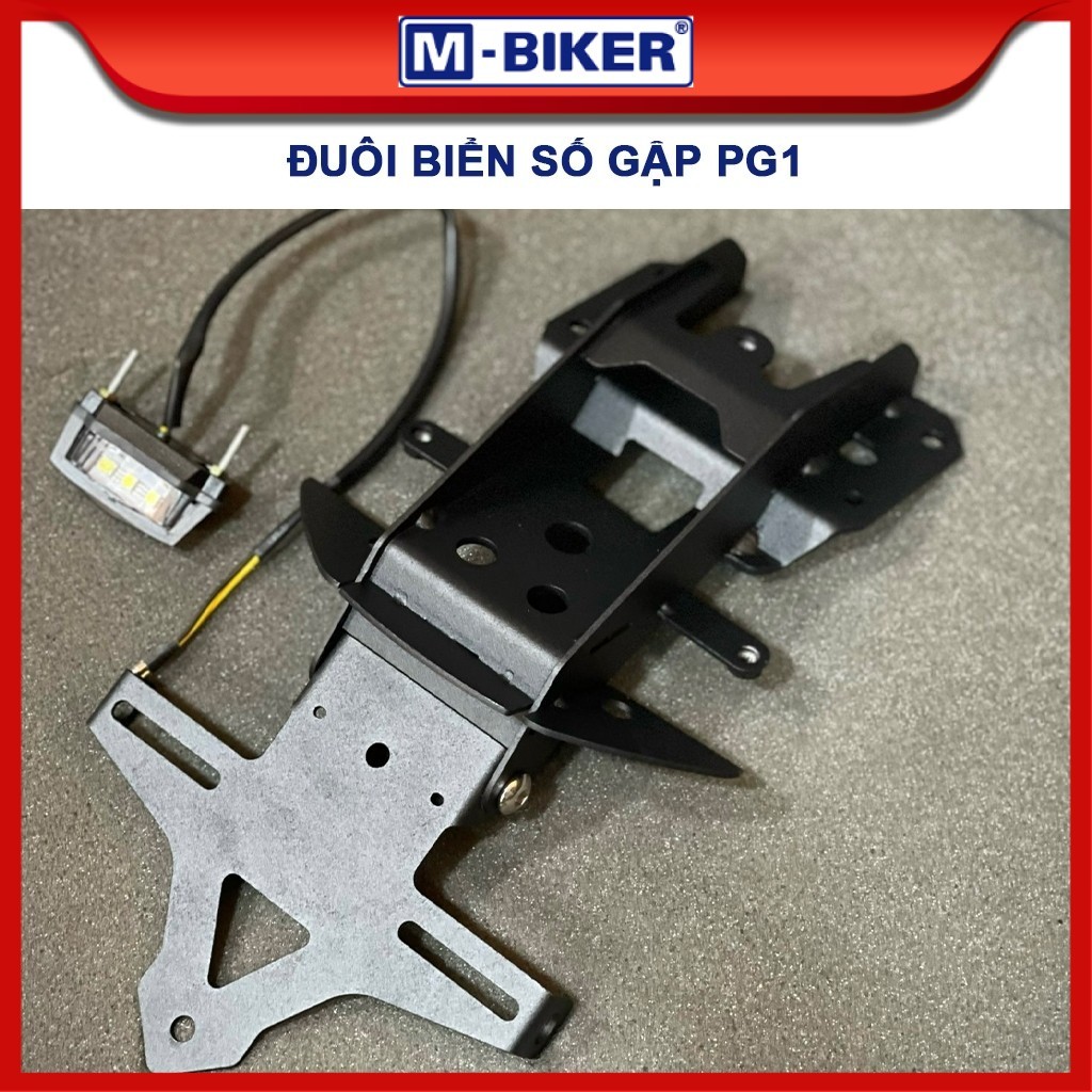 [Phụ kiện PG1] Đuôi biển số độ cho yamaha PG1 gập 2 chiều,chính hãng Mbiker.