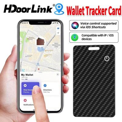Thẻ theo dõi toàn cầu HdoorLink Thẻ theo dõi ví Bluetooth Sạc không dây Thẻ định vị GPS hoạt động với IOS Find My