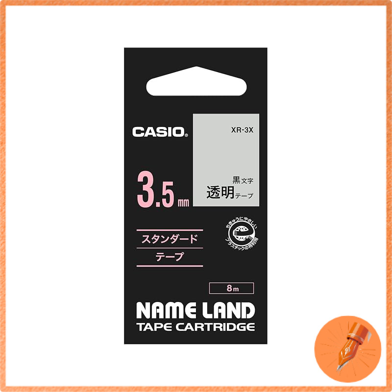 Genuine Casio Name Land Label Printer Tape Transparent with Various Color Inks