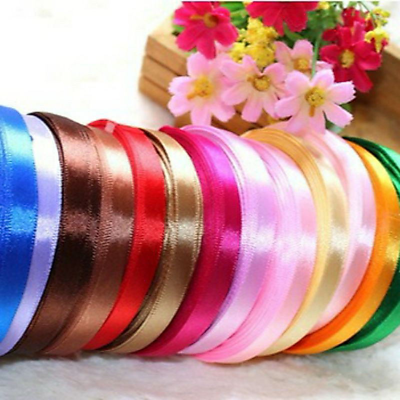 Ruy băng lụa trơn 1cm cột nơ trang trí bánh, trang trí hoa