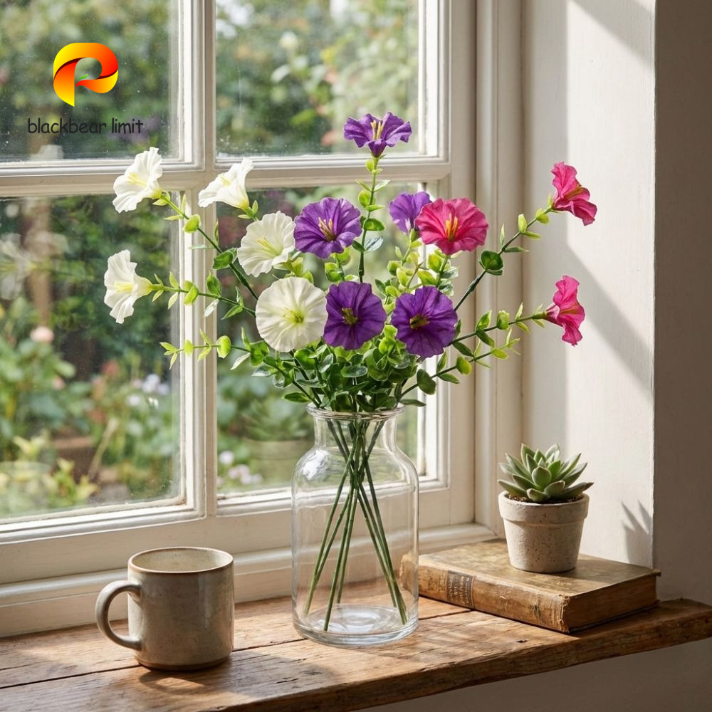 BLACKBEAR LIMIT Morning Glory Branch, Màu sắc rực rỡ Chống tia cực tím Nhân tạo Morning Glory Flower