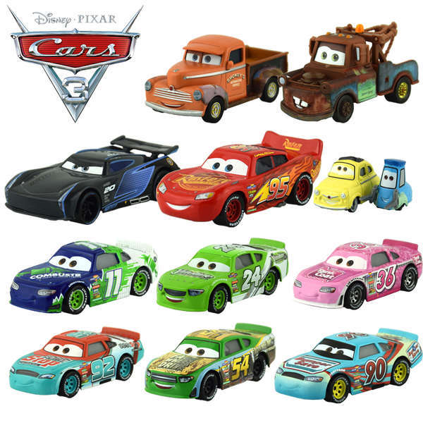 Mattel Racing Story 3Cars3 Speed Pick Black Storm Jackson Lightning McQueen Đồ chơi ô tô hợp kim