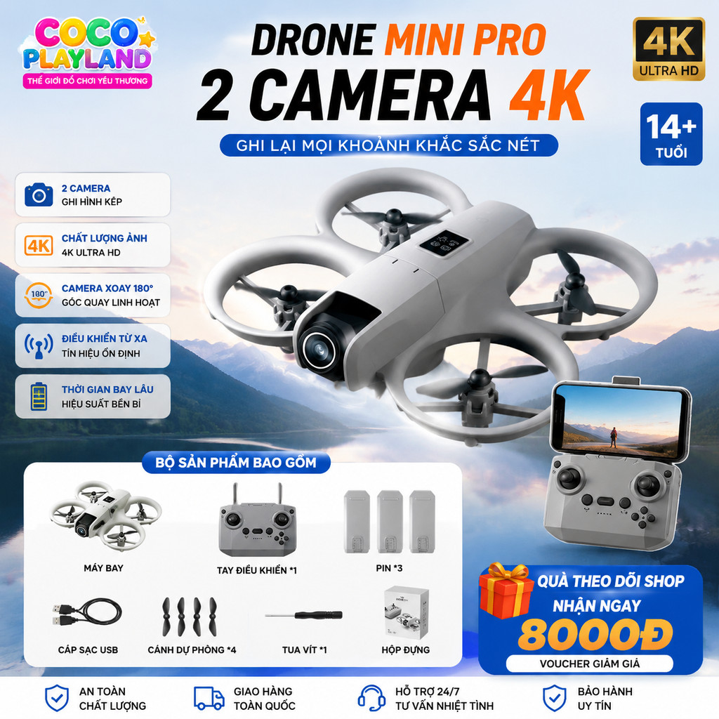 Flycam Mini i1 Pro Max giá rẻ – Chống va chạm thông minh, 4K siêu nét, đáng đồng tiền