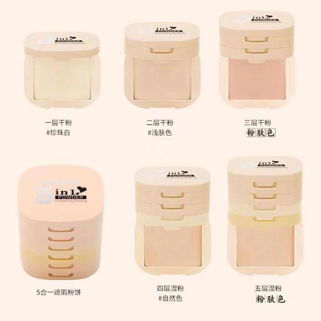 10tttb Concealer powder5Long-lasting dry and wet foundation, moisturizing acne makeup powder, compac