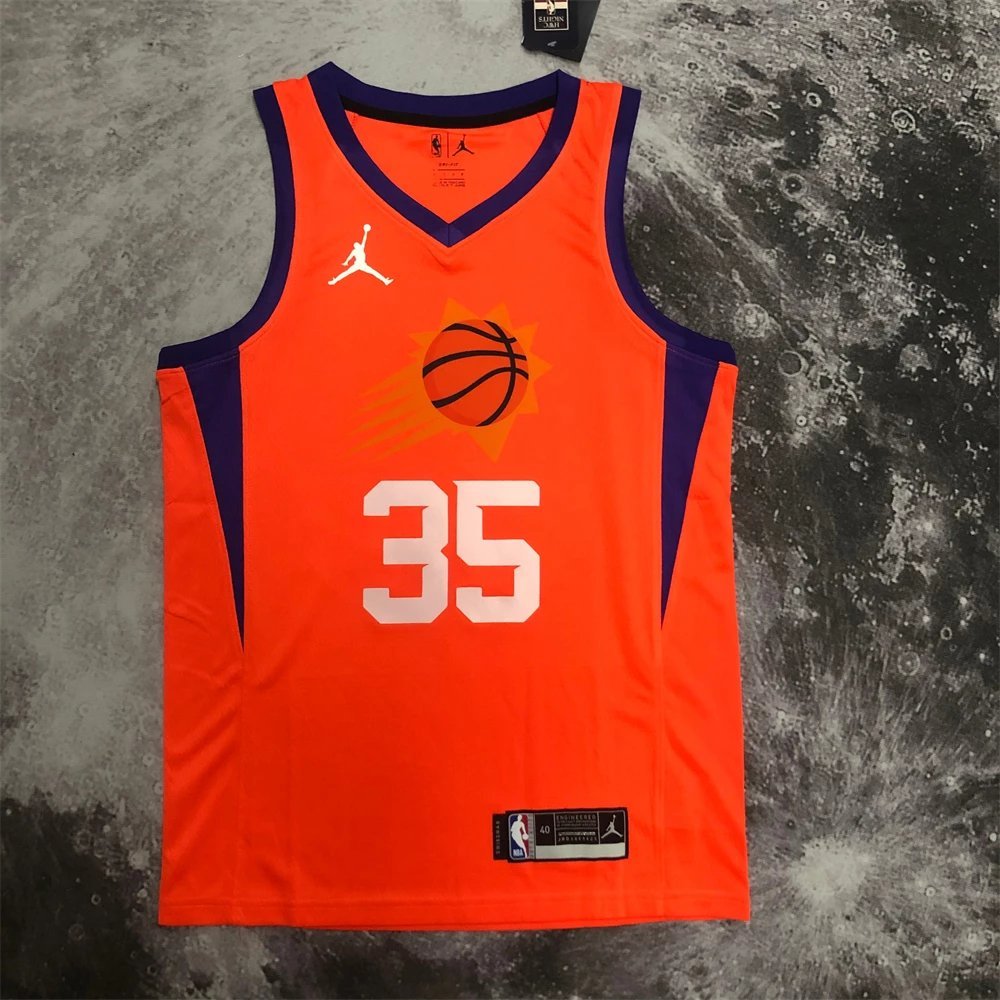 Phiên bản Hot Press 2023 Sun Team No. 35 Durant No. 1 Áo Booker Số. Đồng phục bóng rổ 22 Ayton City 