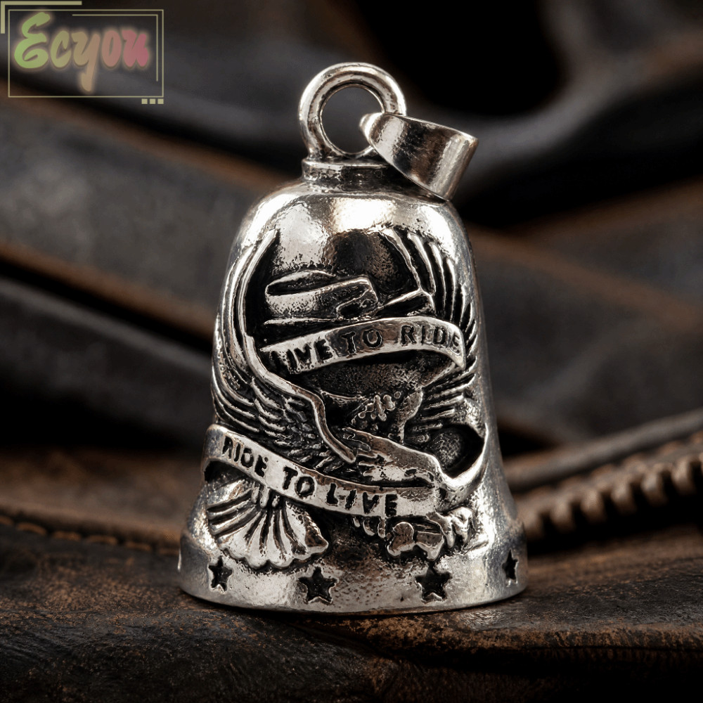 ECYOU Evil Trap Bell, Live to Ride Punk Style Xe Máy Guardian Bell, Vintage Nhẹ Kích Thước Nhỏ Mặt D