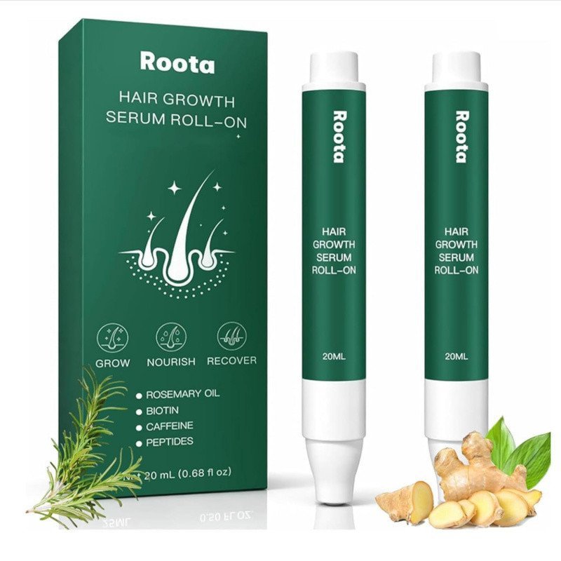 Roota Hair Growth Serum Roll-On, Roota Hair Growth Roller, Hair Revival Serum cho tóc dày hơn, khỏe 