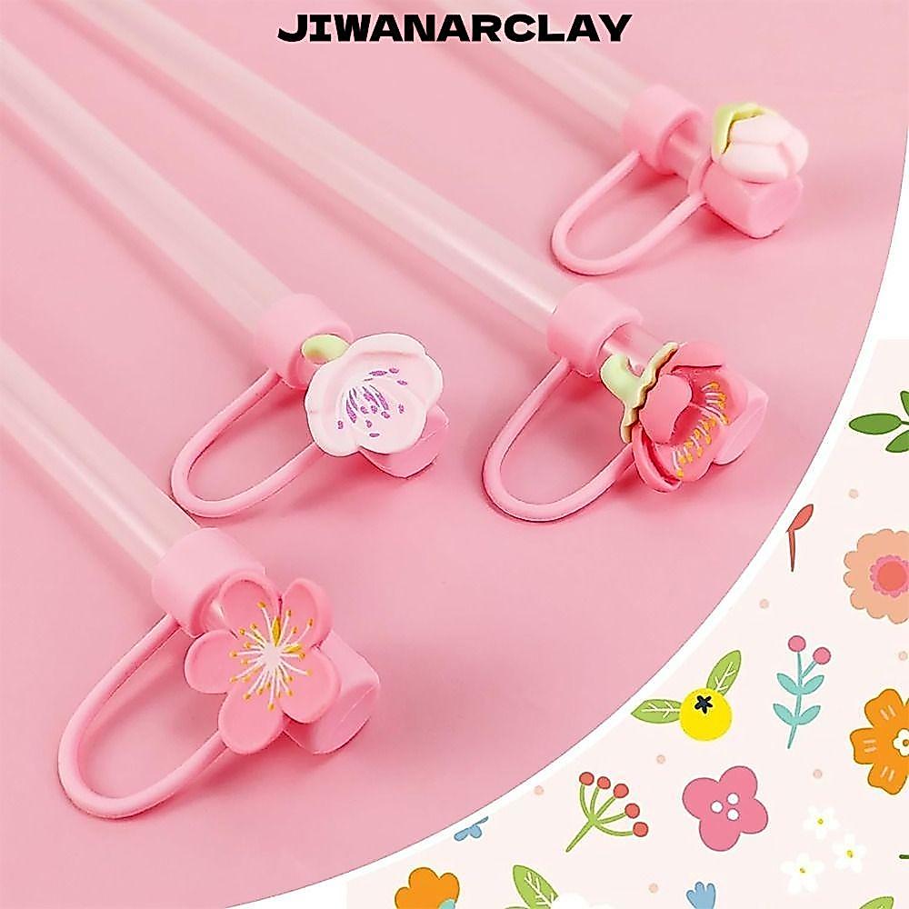 JIWANARCLAY Ống Hút Topper, Đồ Dùng Tiệc Chống Bụi Ống Hút Đầu Bao, Hoa Di Động Niêm Phong Tốt Ống H