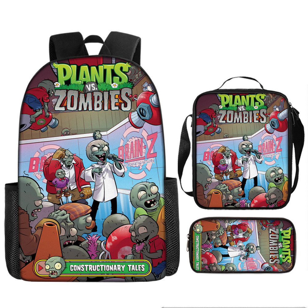 3in1 Plants Vs Zombies Học Sinh Tiểu Học Và Trung Học Ba Lô Trẻ Em Nam Nữ