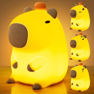  【HCM Đèn Ngủ Capybara LED - Đèn ngủ Capybara cảm ứng cute silicon điều chỉnh độ sáng decor quà tặng bạn gái sinh nhậ 