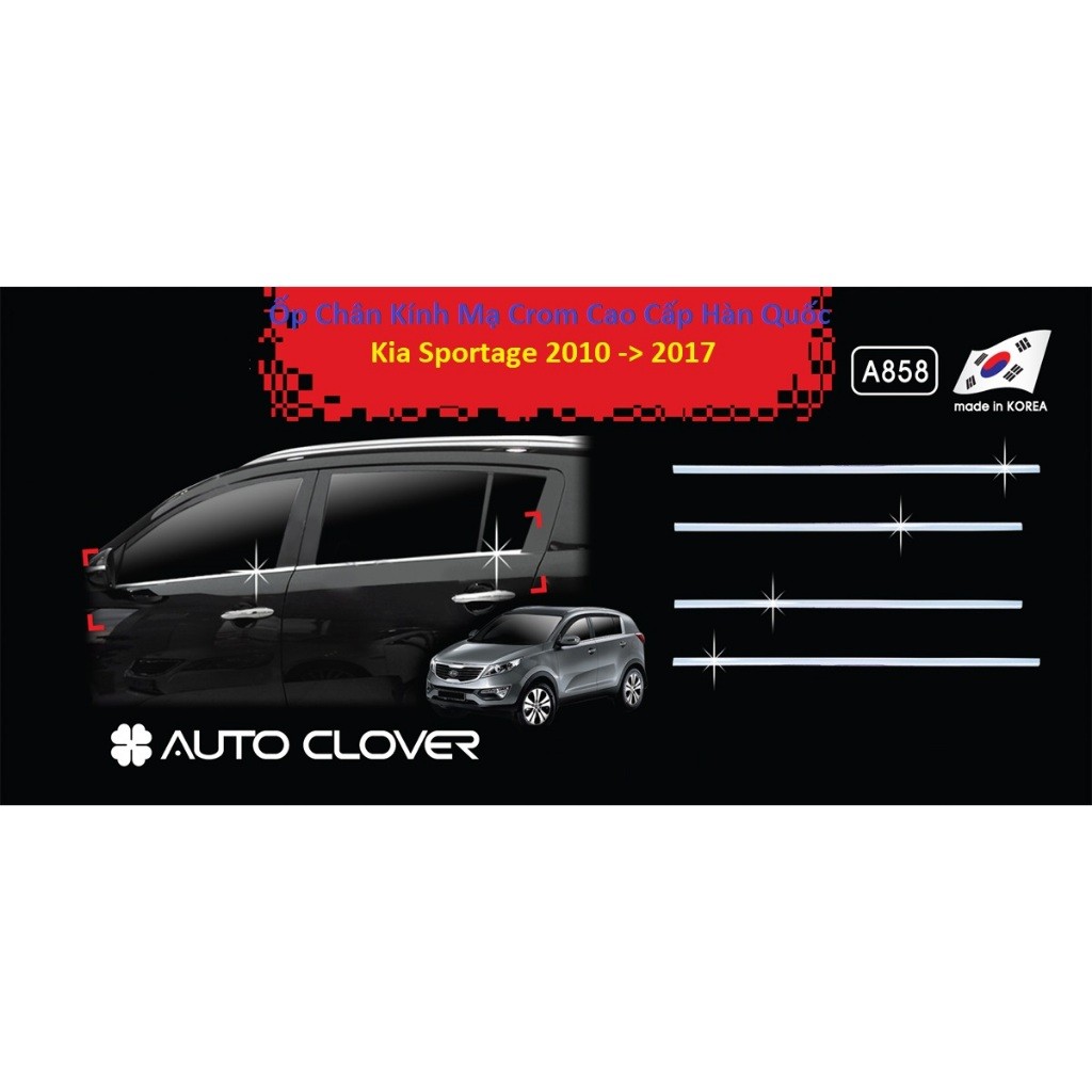 Nẹp chân kính Kia Sportage 2010 đến 2017 mạ crom cao cấp hàng Auto Clover Hàn Quốc