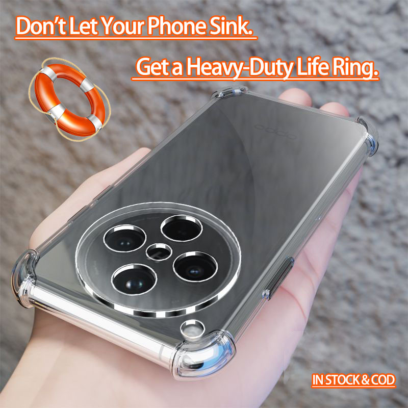 Oppo Find X8 Pro CPH2651 PKB110 CPH2659 PKC110 PKC130 Crystal Clear 4 góc Vỏ điện thoại Jelly mềm ch