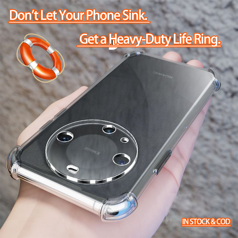 Huawei Mate 60 Pro + ALN-AL00 AL80 AL10 AL00 Crystal Clear 4 góc Vỏ điện thoại thạch mềm chống sốc Ố