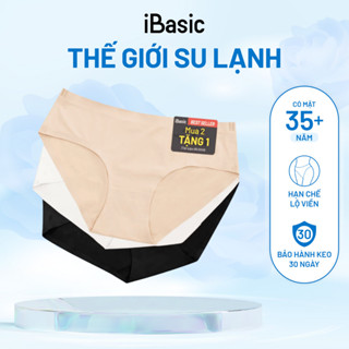 [MUA 2 TẶNG 1] Pack 3 combo quần lót nữ su lưng vừa không đường may không lộ viền iBasic PA3V188