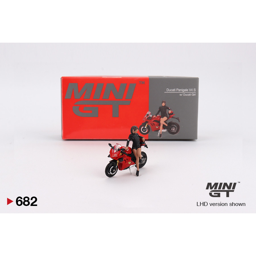 MÔ HÌNH XE Mini GT Box Version MGT00682 Ducati Panigale V4 w/Ducati Girl