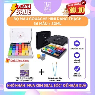  Bộ Màu Gouache Himi Dạng Thạch 56 Màu x 30ML - Tặng Nhiều Quà Khi Mua Sản Phẩm 