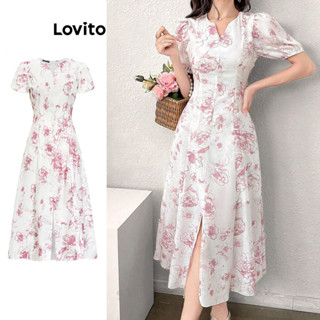  Lovito Đầm Boho Đầm Hoa Họa Tiết Hoa Ditsy Cho Nữ L100MD196 