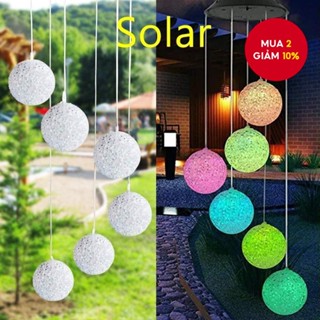 Đèn Chuông Gió Năng Lượng Mặt Trời Đèn Pha Lê Bóng Có Đổi Màu Cho Gia Đình Ngoài Trời Sân Trong Nhà Sân Vườn Trang Trí
