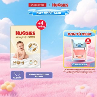Tã quần Huggies Skin Perfect Mega Jumbo cỡ M/L/XL/XXL với 2 vùng thấm giảm kích ứng da