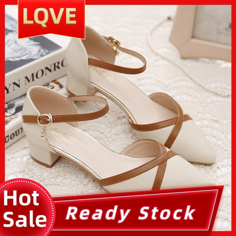 Giày Nữ YC2 LQVE 2020 Mới Giữa Gót Phong Cách Hàn Quốc Mũi Nhọn Giày Cao Gót ĐơnA123 A123