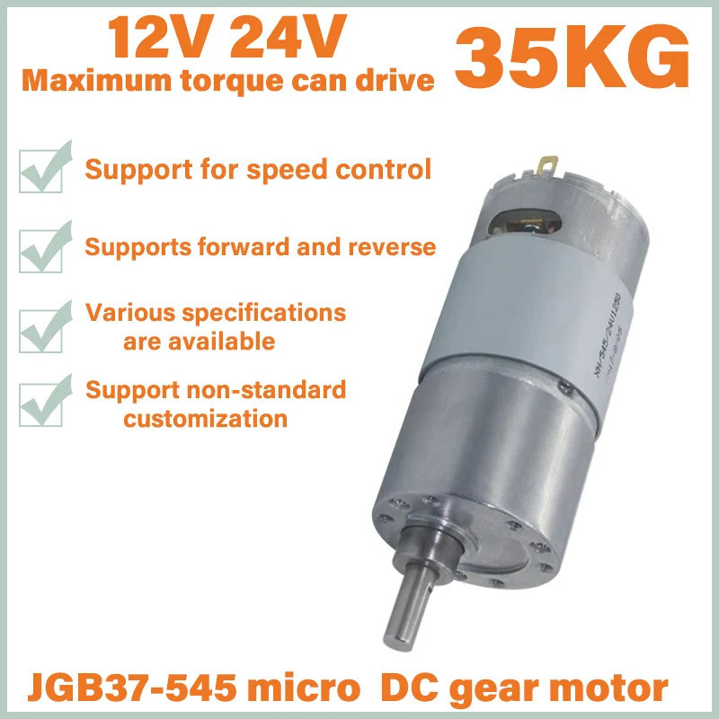 Động cơ giảm mô-men xoắn cao JGB37-545 Động cơ giảm DC 6V 12V 24v động cơ tốc độ thấp về phía trước 