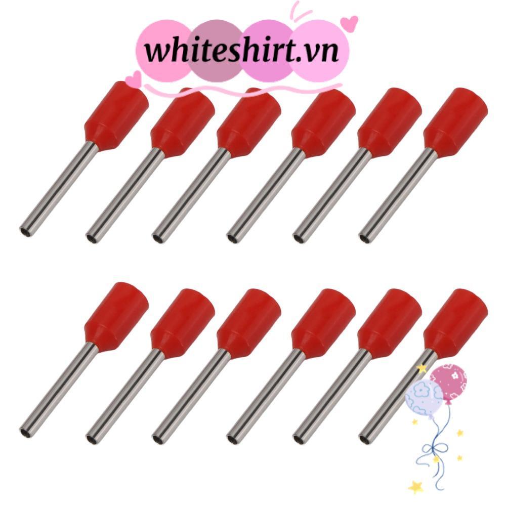 ÁO THUN TRẮNG 1000 Cái Bộ kết nối Ferrule dây, E0510 / E0512 cho AWG22 (0.5mm2) Thiết bị đầu cuối Fe
