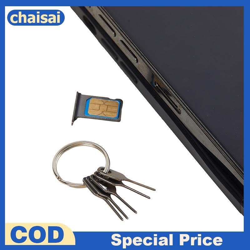 Chaisai 5 Cái / bộ Thẻ SIM Eject Pin Dụng Cụ Chìa Khóa Kim SIM Khay Đựng Thẻ Eject Pin Cho Điện Thoạ