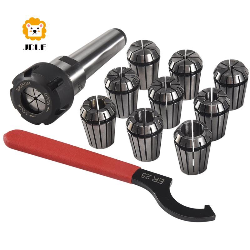 9 Chiếc Er25 Lò Xo Collets + 1 Cái Mt3 Er25 Collet Chuck Morse Côn Giá Đỡ Cho Cnc Phay Tiện Dụng Cụ