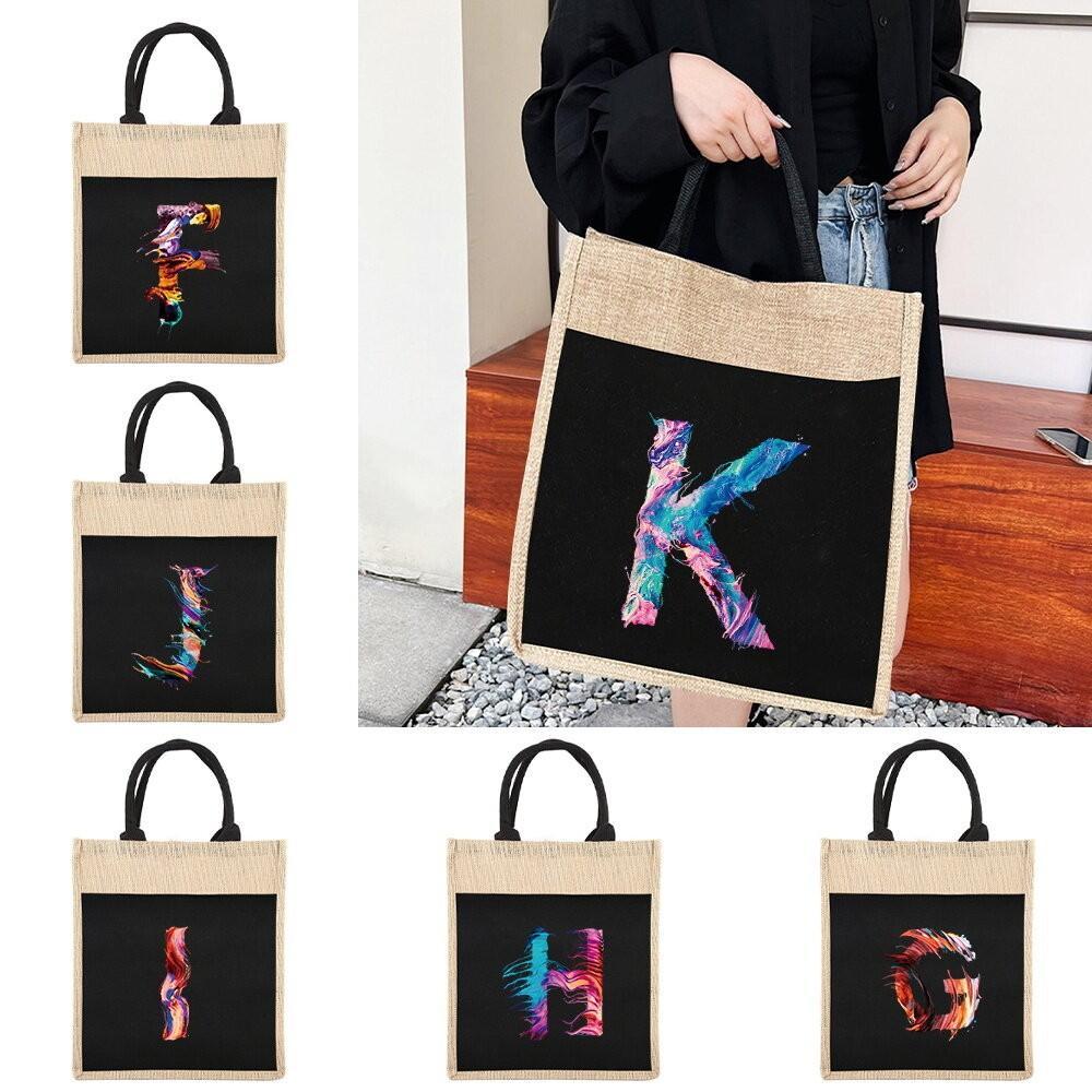 Tote Bag Shopping Bag Size Large Medium Small Beg Premium Free gift Bag Eco Bag Paint Letter Print