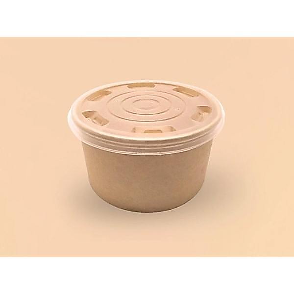 combo 50 bát giấy, tô giấy, hộp giấy tròn Kraft 1000ml kèm nắp đựng bún phở, đồ ăn mang về