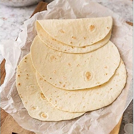 ( HỎA TỐC )Vỏ bánh tortillas size 26cm vỏ bánh cuộn tacos mềm dẻo  (500gr)