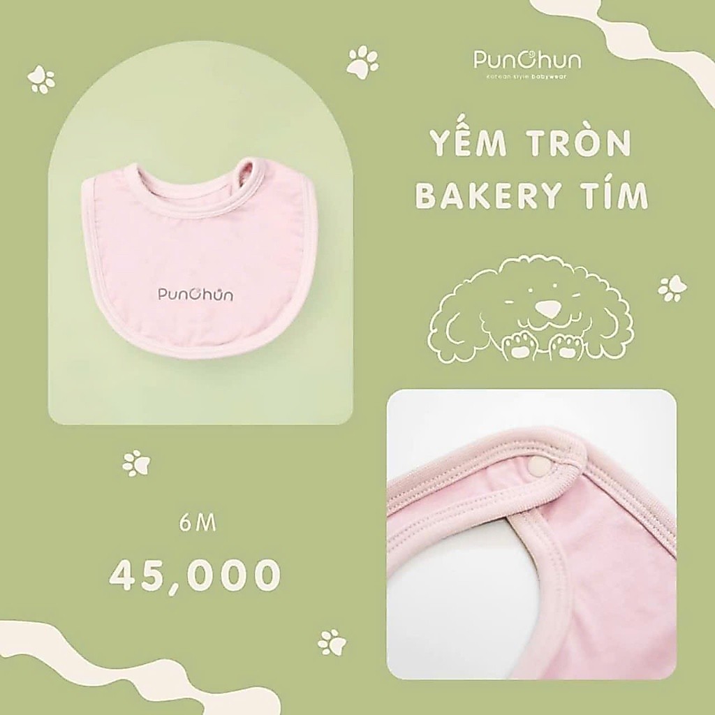 [PUNCHUN] Yếm tròn cho bé sơ sinh Puppy Bakery PunChun