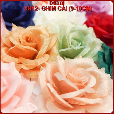 GOTI Ghim Cài Áo Vest, Váy Đầm Kiểu Tag Hoa Voan Cài Áo Có Ghim Cài Handmade Nhiều Màu Pastel CH12
