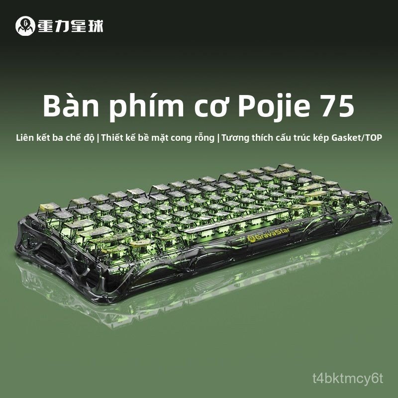 Bàn phím cơ K1 Lite 3 mode kết nối Bluetooth/Wireless custom đèn LED RGB cho game thủ chuyên nghiệp