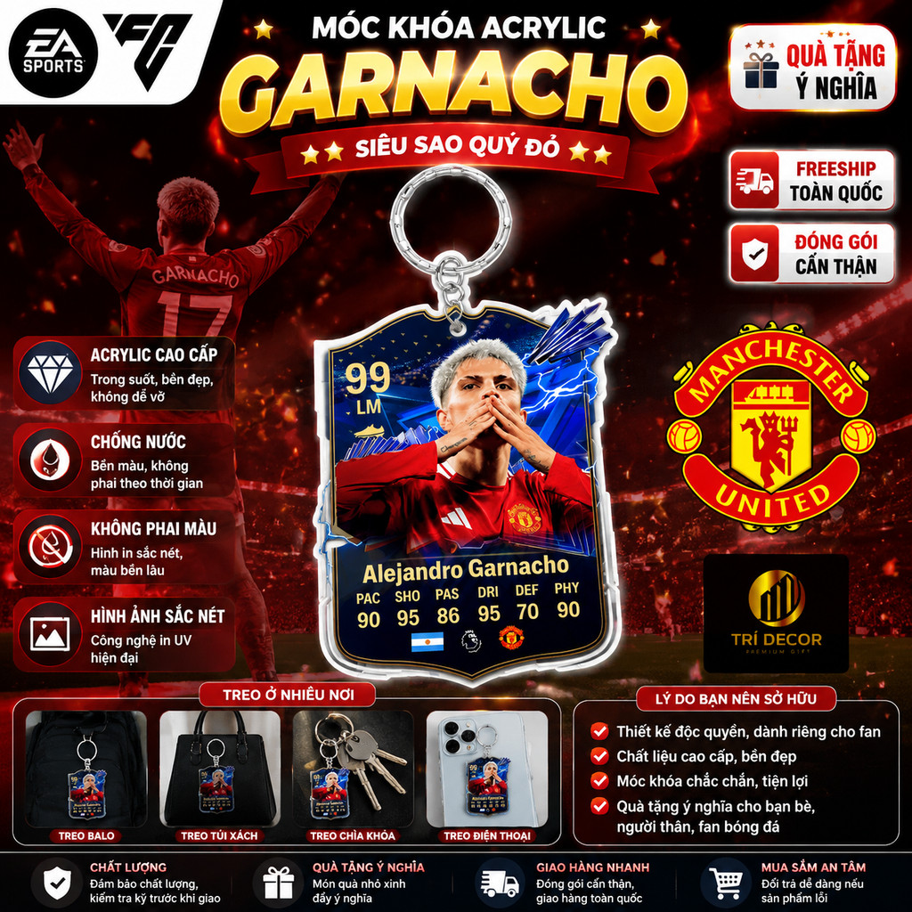 MÓC KHOÁ CẦU THỦ - GARNACHO