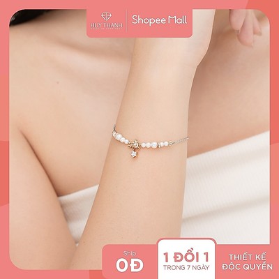 RABBIT TALES - Lắc Vàng 10K Ngọc Trai Bunny Wish LPTB420 Huy Thanh Jewelry