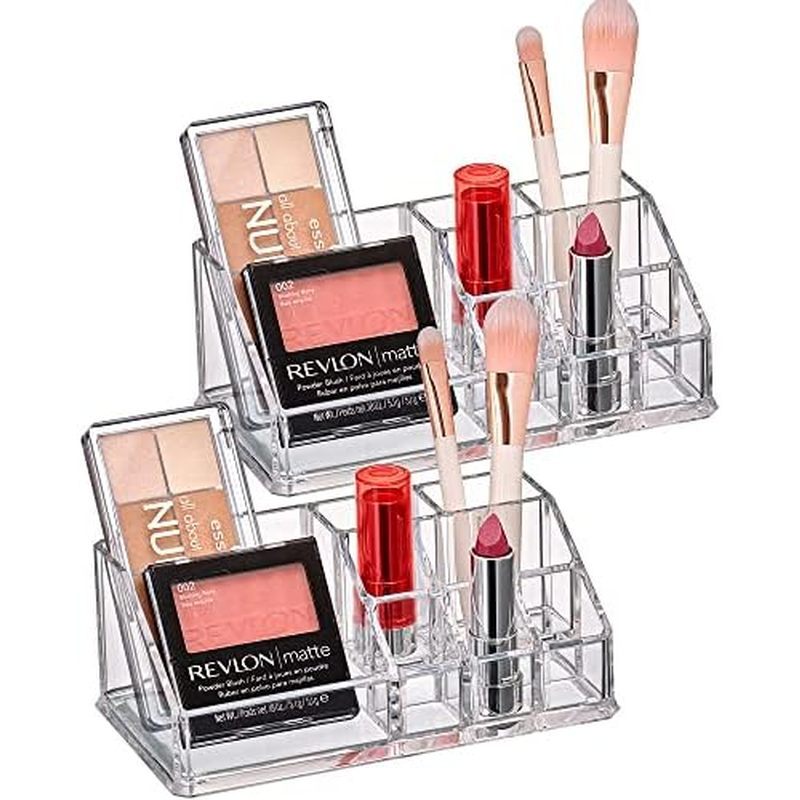Amazing Abby - Tiffany - Hộp đựng mỹ phẩm Acrylic 2 gói, Hộp đựng trang điểm bằng nhựa trong suốt, n