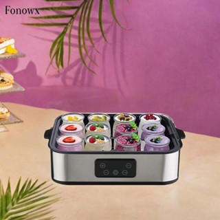 Máy làm sữa chua điện Fonowx với 12 cốc thủy tinh Dụng cụ sữa chua DIY Máy làm phô mai tự chế cho nhà hàng Sữa tập hợp