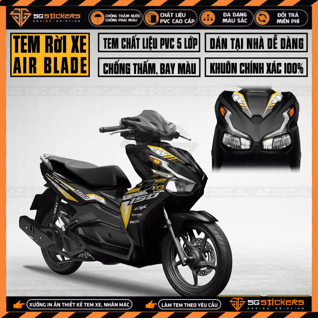 Tem Xe Airblade Mẫu 150 &125 Nhiều Lựa Chọn Màu | AB13 | Decal Xe Máy Air Blade AB 2016 2019 2020 20