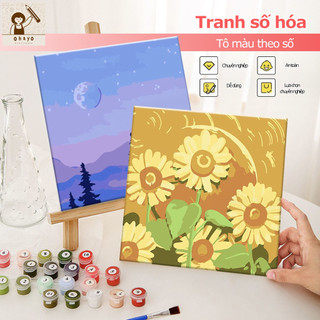  Tranh Số Hóa - Tranh tô màu theo số Tranh sơn dầu số hoá đã căng khung Tổng hợp các phong cảnh anime phật giáo 