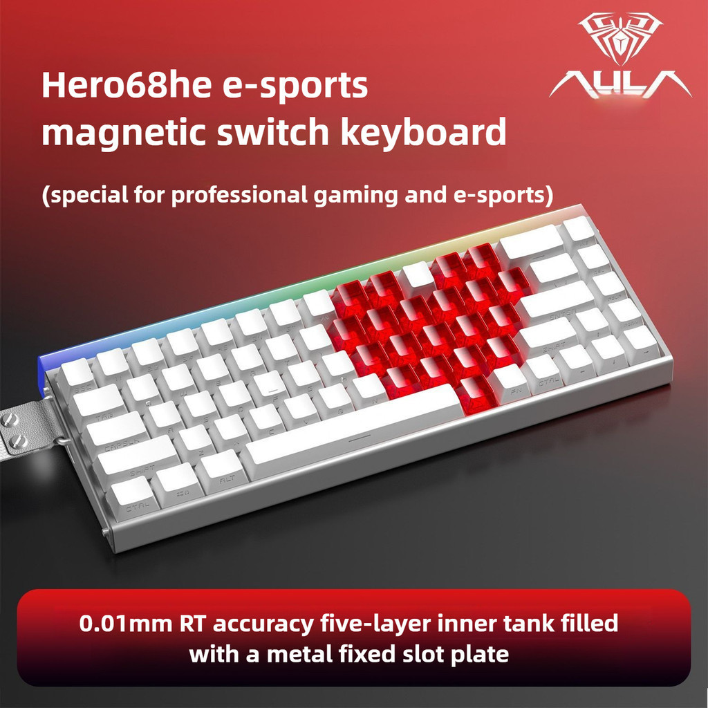 AULA Hero68 He Magnetic Switch Mechanical Keyboard Love Theme Universal Wired RT0.01 Esports Game RG