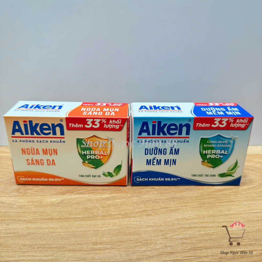 Combo 3/6/12 Cục Xà Bông Sạch Khuẩn Aiken 120G (Tặng 33%)