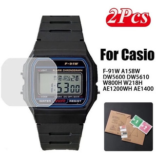 2 Chiếc Đồng Hồ Thông Minh Bảo Vệ Màn Hình Cho Casio Nam Cổ Điển F91W-1 A158W DW5600 / 5610 HD Trong Suốt Chống Trầy Xước Chống Thấm Nước Bảo Vệ Toàn Diện