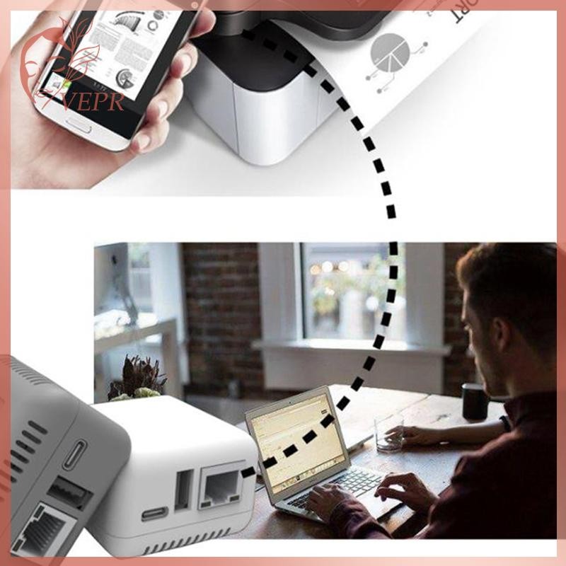 Onemetertu NP330 Network USB 2.0 Print Server (Phiên bản in đám mây mạng / WIFI / BT / WIFI) EN