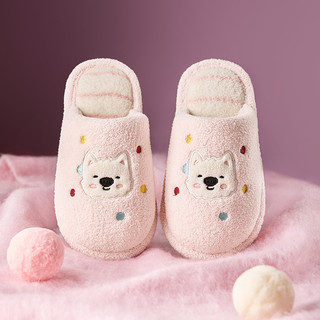  Cheerful Mario 19-26cm Bé Gái & Người Phụ Nữ Dễ Thương Chó Con Dép Cotton Trong Nhà Ấm Dép Bông trẻ em Nhà Mềm Mại Sang Trọng Giày 