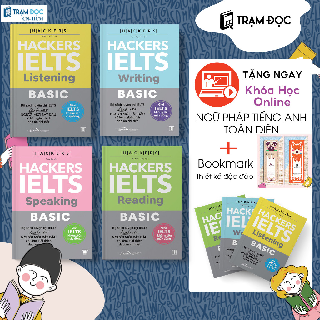 Sách -Hackers Ielts Basic ( Reading + Listening + Writing + Speaking )