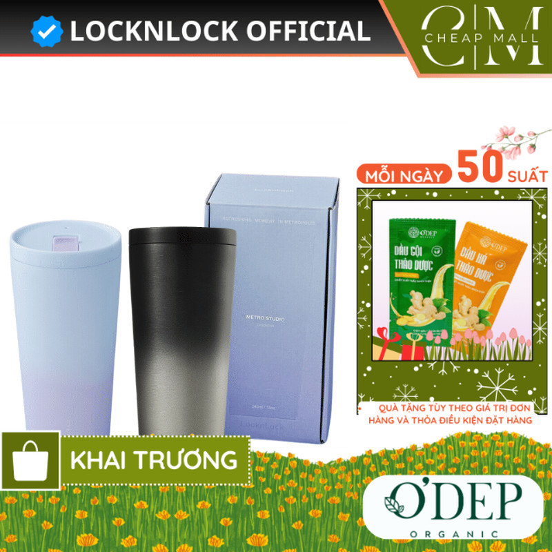 Ly giữ nhiệt 540ml LocknLock nắp trượt LHC4279  Hàng chính hãng, đế silicone chống trượt - CHEAP CSA